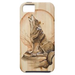 Howling Wolf on CarvedWood iPhone 5 Case