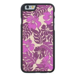 Huakini Bay Hawaiian Hibiscus Vintage Floral Carved Maple iPhone 6 Case