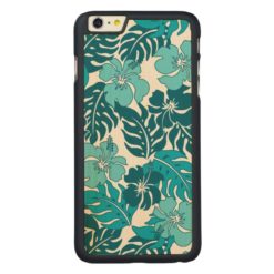 Huakini Bay Hawaiian Hibiscus Vintage Floral Carved Maple iPhone 6 Plus Case