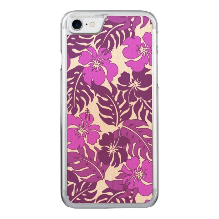 Huakini Bay Hawaiian Hibiscus Vintage Floral Carved iPhone 7 Case