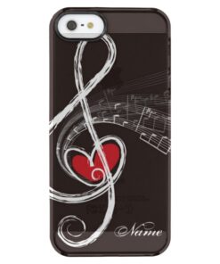 I HEART MUSIC Treble Clef Black Personalized Clear iPhone SE/5/5s Case