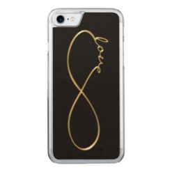 Infinity Love Lemniscate gold + your backgr. Carved iPhone 7 Case