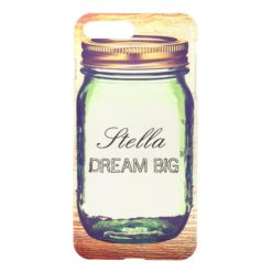 Inspirational Quotes Dream Big on Retro Mason Jar iPhone 7 Plus Case