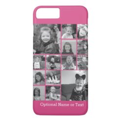 Instagram Photo Collage - Up to 14 photos Pink iPhone 7 Plus Case
