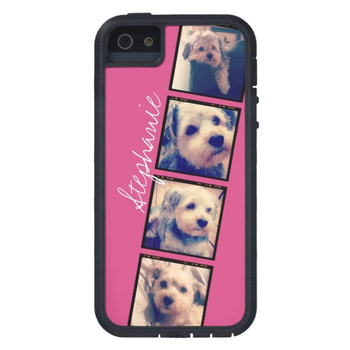 Instagram Photo Display - 4 photos pink name Case For iPhone SE/5/5s