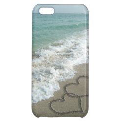 Interlocking Hearts on Beach Sand iPhone 5C Cover