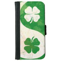 Irish Shamrock Yin Yang Wallet Phone Case For iPhone 6/6s