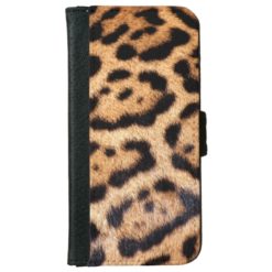 Jaguar Animal Pattern Faux Fur iPhone 6/6s Wallet Case