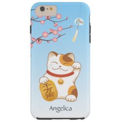 Japanese Lucky Cat Calico Maneki Neko Tough iPhone 6 Plus Case