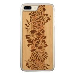Kalaheo Hawaiian Hibiscus Tapa Carved iPhone 7 Plus Case