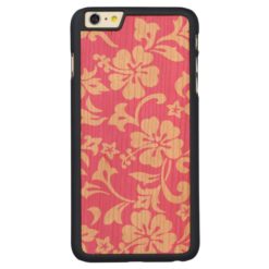 Kapalua Pareau Hawaiian Hibiscus Carved Cherry iPhone 6 Plus Case