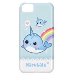 Kawaii narwhals with rainbow iPhone 5C case
