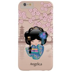 Keiko Kokeshi Doll - Blue Kimono Geisha Girl Barely There iPhone 6 Plus Case