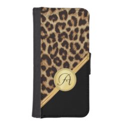 Ladies Leopard Print with Monogram iPhone5 iPhone SE/5/5s Wallet