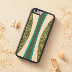 Laniakea Hawaiian Striped Surfboard Carved Maple iPhone 6 Bumper