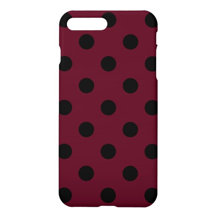 Large Polka Dots - Black on Dark Scarlet iPhone 7 Plus Case