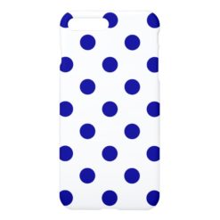 Large Polka Dots - Dark Blue on White iPhone 7 Plus Case