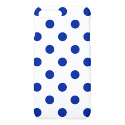Large Polka Dots - Imperial Blue on White iPhone 7 Plus Case