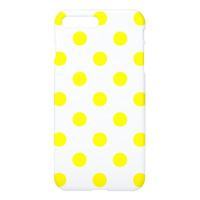 Large Polka Dots - Lemon on White iPhone 7 Plus Case