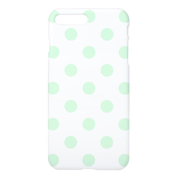 Large Polka Dots - Pastel Green on White iPhone 7 Plus Case