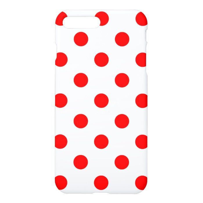 Large Polka Dots - Red on White iPhone 7 Plus Case