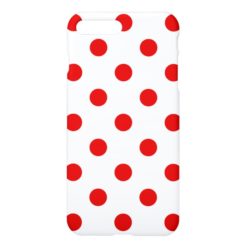Large Polka Dots - Rosso Corsa on White iPhone 7 Plus Case