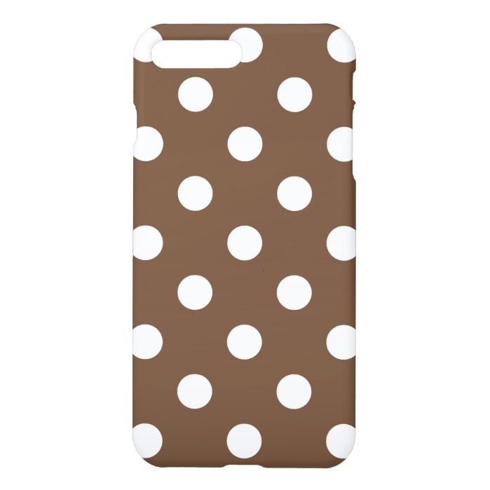 Large Polka Dots - White on Coffee iPhone 7 Plus Case