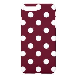 Large Polka Dots - White on Dark Scarlet iPhone 7 Plus Case