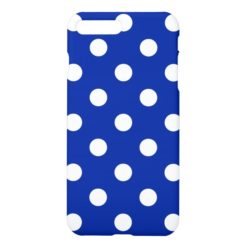 Large Polka Dots - White on Imperial Blue iPhone 7 Plus Case