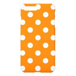 Large Polka Dots - White on Orange iPhone 7 Plus Case