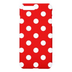 Large Polka Dots - White on Rosso Corsa iPhone 7 Plus Case