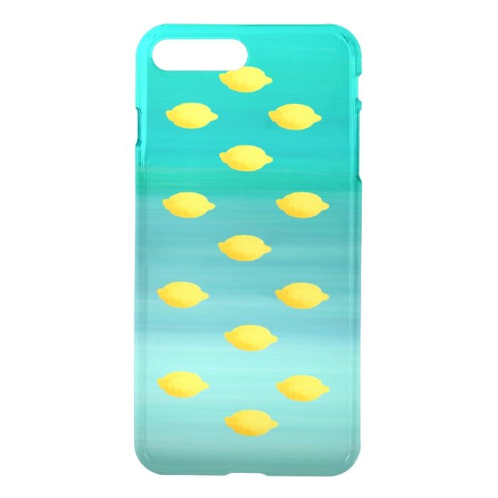 Lemons on summery aquamarine colored ocean iPhone 7 plus case