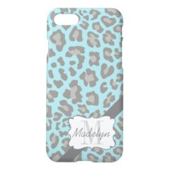 Leopard Blue and Gray iPhone 7 Case