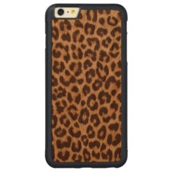 Leopard Print Carved Cherry iPhone 6 Plus Bumper Case