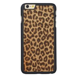 Leopard Print Carved Maple iPhone 6 Plus Slim Case