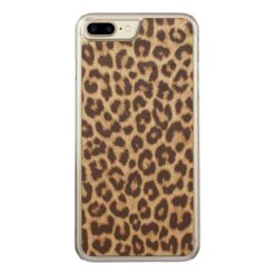 Leopard Print Carved iPhone 7 Plus Case
