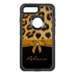 Leopard Ribbon Bow OtterBox Defender iPhone 7 Plus Case