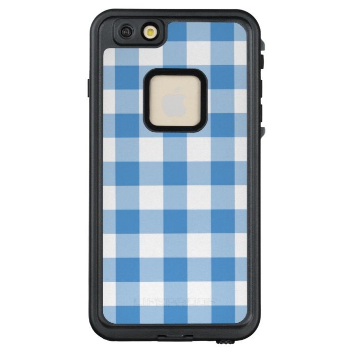 Light Blue and White Gingham Plaid LifeProof? FR?? iPhone 6/6s Plus Case
