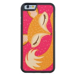 Lil Foxie - Cute Sleepy Fox Wood Phone Case