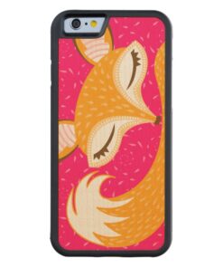 Lil Foxie - Cute Sleepy Fox Wood Phone Case