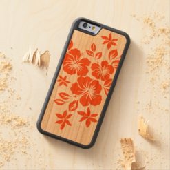 Lilikoi Hibiscus Hawaiian Floral Carved Cherry iPhone 6 Bumper