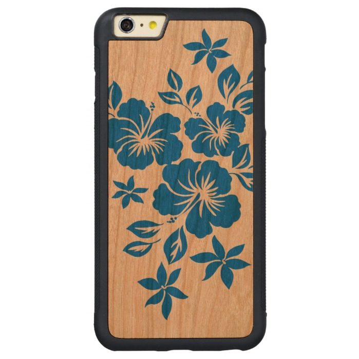 Lilikoi Hibiscus Hawaiian Floral Carved Cherry iPhone 6 Plus Bumper Case