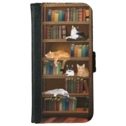 Literary kitty cats wallet phone case for iPhone 6/6s