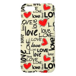 Love Red Heart Pattern iPhone 7 Case