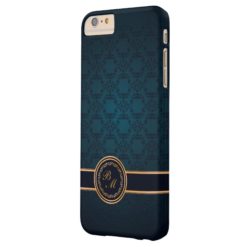 Luxury Damask Vintage Initials Barely There iPhone 6 Plus Case