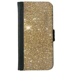 Luxury Gold Glitter - Printed Image Wallet Phone Case For iPhone 6/6s