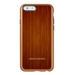 Luxury Red Rosewood Plank with Custom Name Incipio Feather Shine iPhone 6 Case