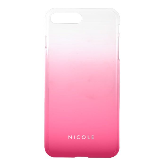 Magenta Gradient Ombre Personalized Clear iPhone 7 Plus Case