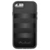 Manly Black Gray Stripes Monogram iPhone 6 Case