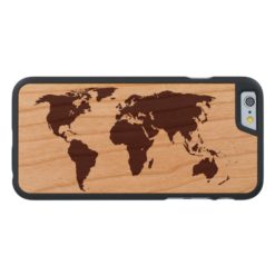 Map of the World Carved Cherry iPhone 6 Slim Case